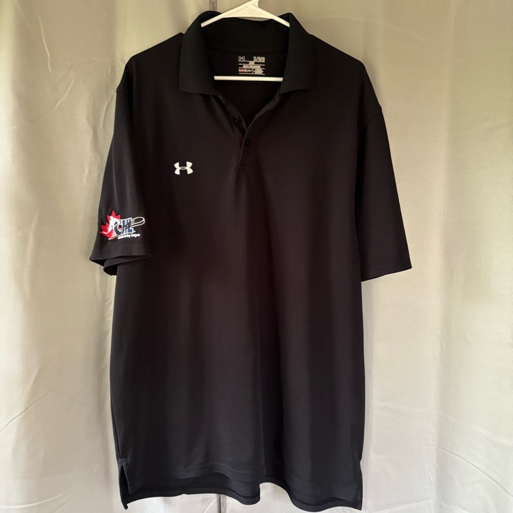 Under Armour Men's Polo Shirt in Black with Canadian Hockey League logo